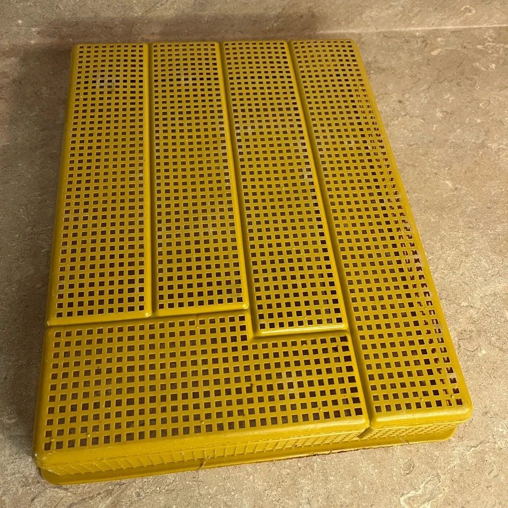 Vintage Yellow Plastic Cutlery Tray Organizer